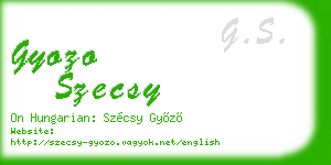 gyozo szecsy business card