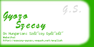 gyozo szecsy business card